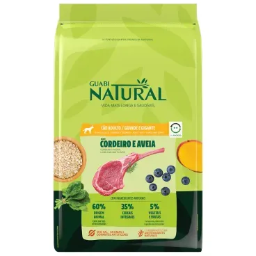 Racao Guabi Natural Caes Adultos Grandes Cordeiro e Aveia 1